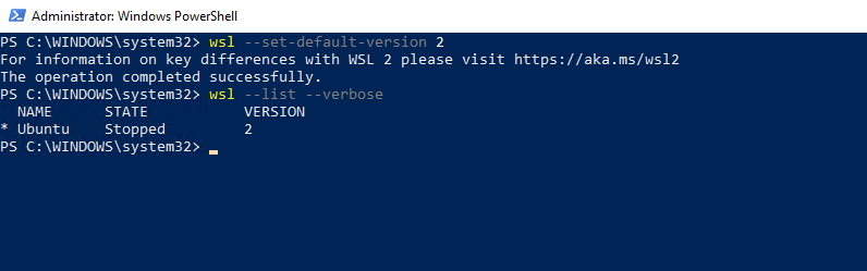 Installing WSL